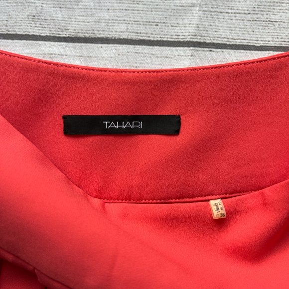 Tahari Orange Corral Pleated Side Zipper Lined, size 2 - Picture 2 of 5